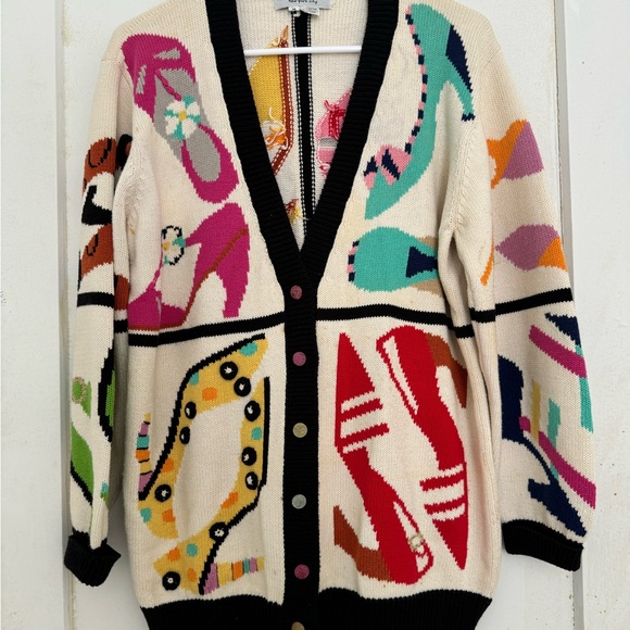 Quirky Vintage Cardigan w/3D details, Sz Med, 100% cotton - Picture 8 of 8